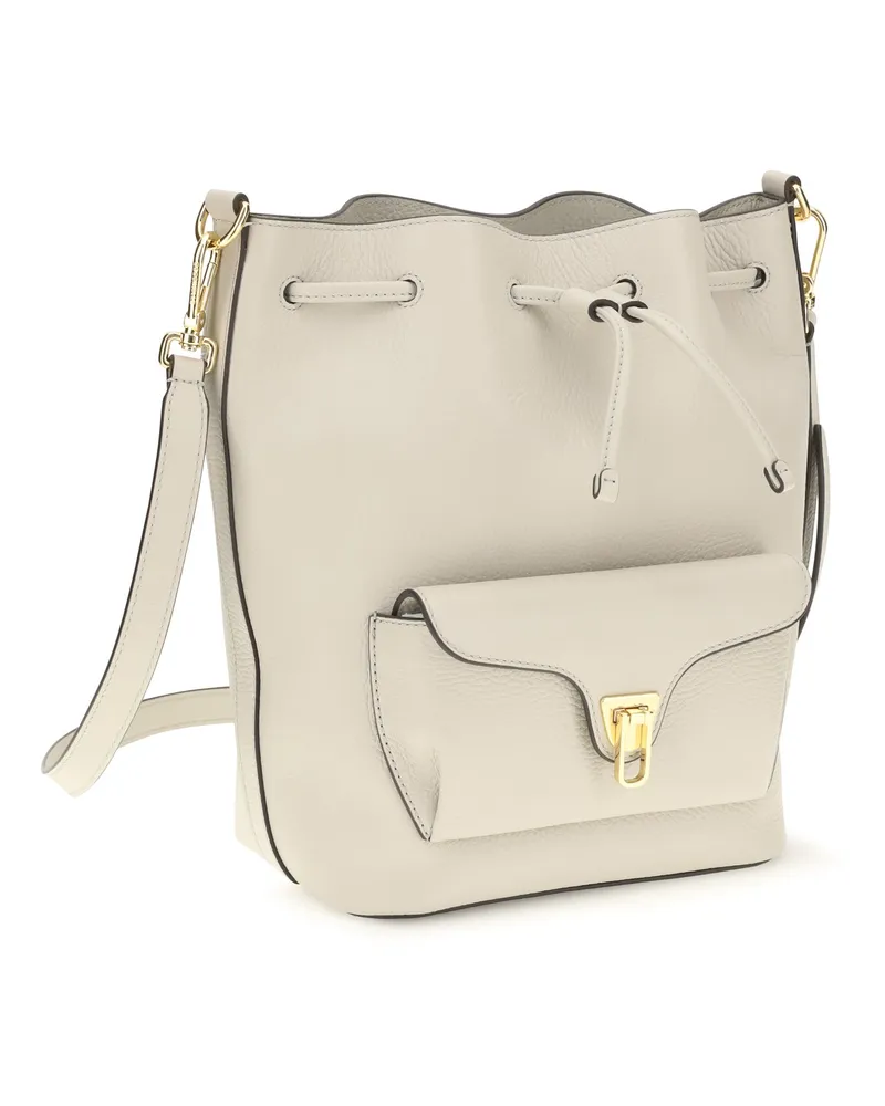 Coccinelle Women's Beat Generation Bucket Bag Eucalipto Calf Leather Bos Taurus Beige