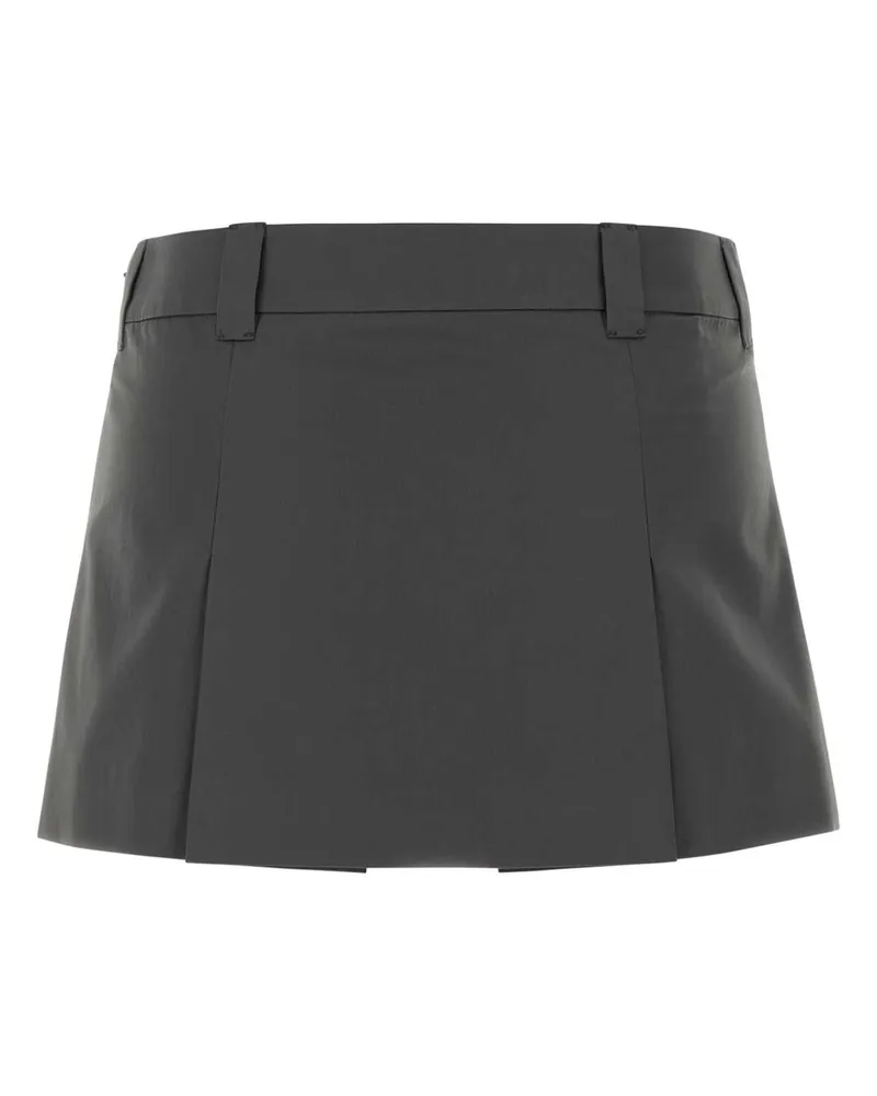 Miu Miu Women's Charcoal Poplin Mini Skirt Piombo Gonne Gray
