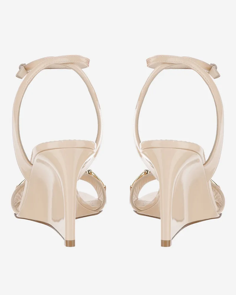 Gucci Leather Wedge Wedge Sandal — Beige Beige