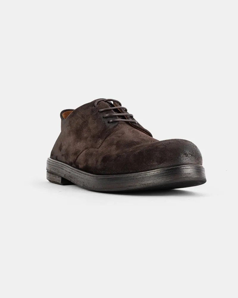 Marsèll Men's Zucca Zeppa Brown Suede Derbies Flat Shoes Brown