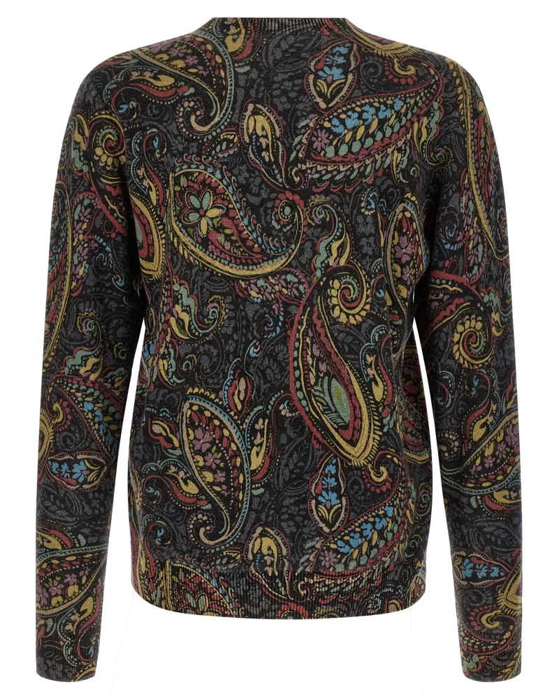 Etro Men's Multicolor Wool Cardigan Clothing Charcoal