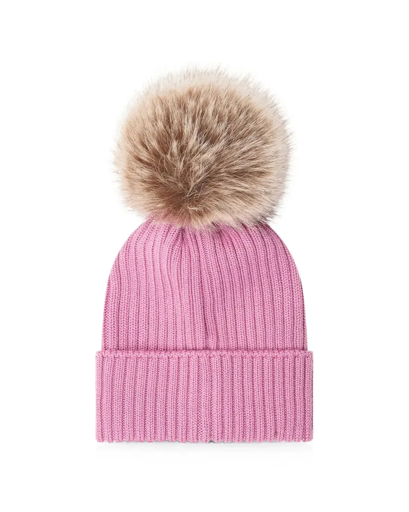 Moncler A9327 Virgin Wool Ribbed-Knit Beanie — Purple Purple