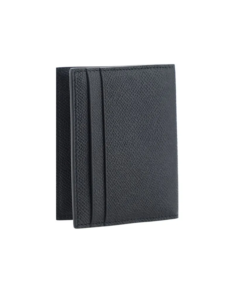 Ferragamo Men's Black Calf Leather Bos Taurus Wallet Black