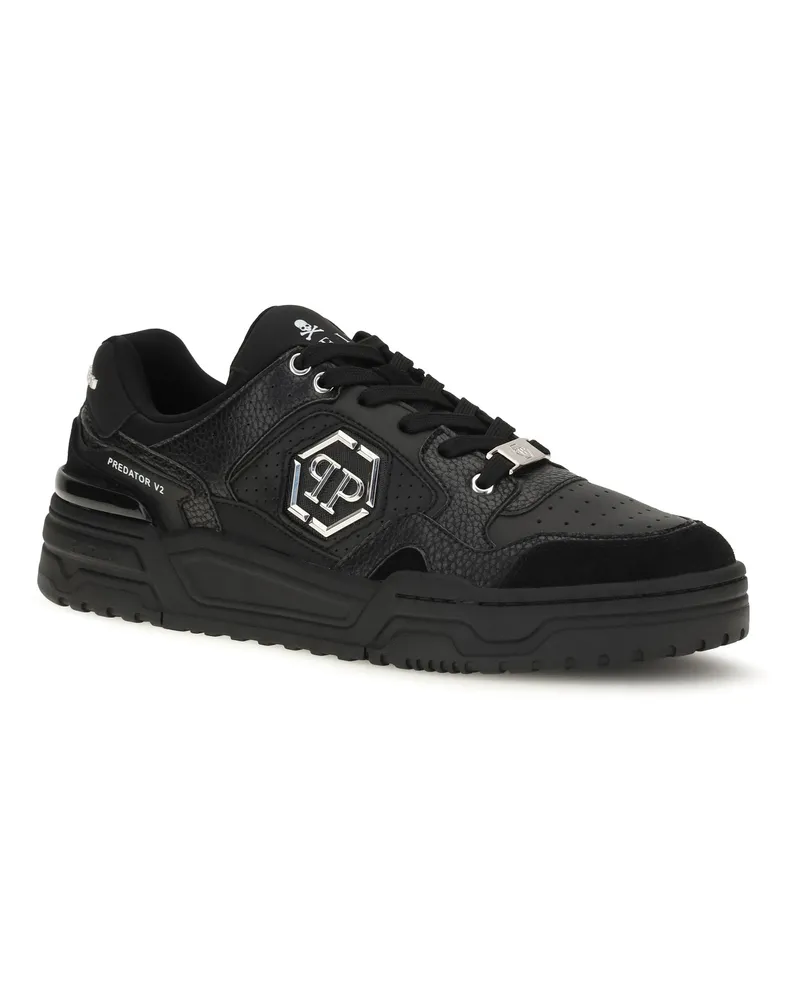 Philipp Plein Predator V2 Low-Top Sneaker — Black Black