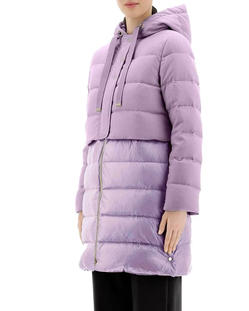 Herno Women's Purple Cashmere Coat Clothing Purple