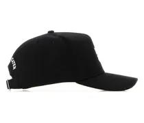 Men's Cap Logo-Embroidered Cotton Baseball Black