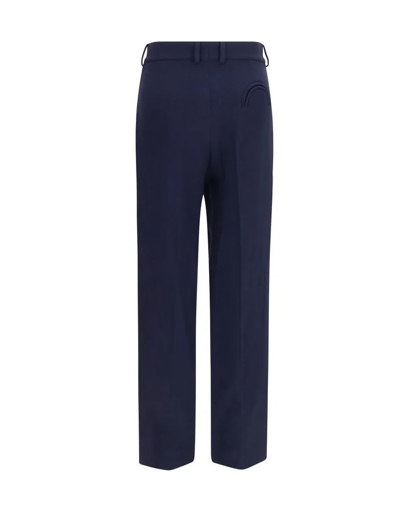 Blazé Milano Women's Blue Wool Oves Aries Pants Navy