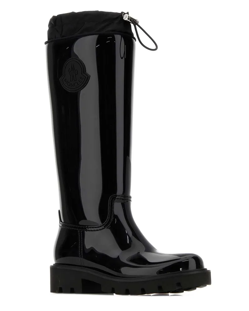 Moncler Women's Black Rubber Kick Stream Boots 999 Upper: Pvc Stivali Black