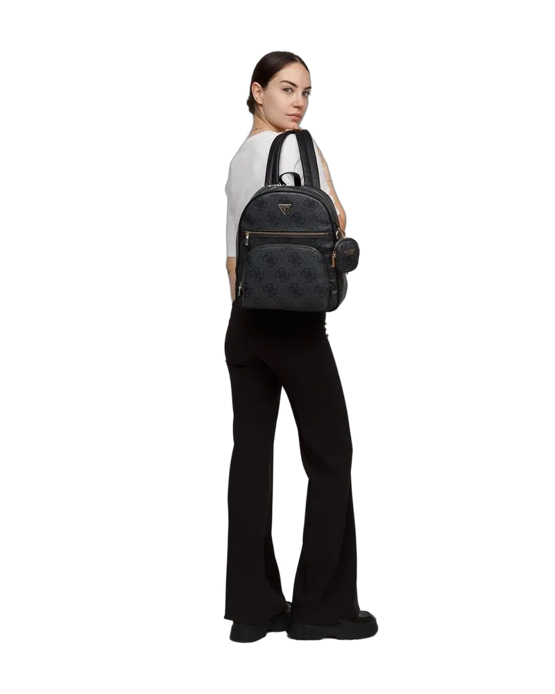 Guess Women's Backpack Coal Logo Polyurethane Black