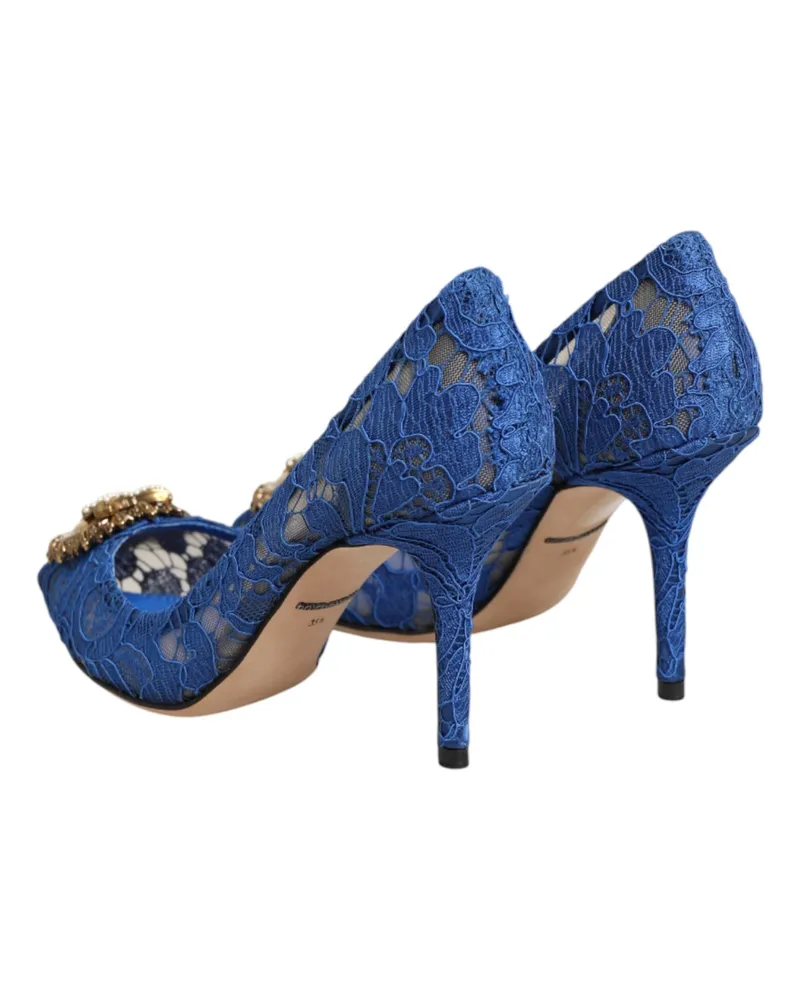 Dolce & Gabbana Women's Taormina Lace Devotion Pump Blue Blue