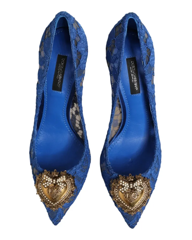 Dolce & Gabbana Women's Taormina Lace Devotion Pump Blue Blue