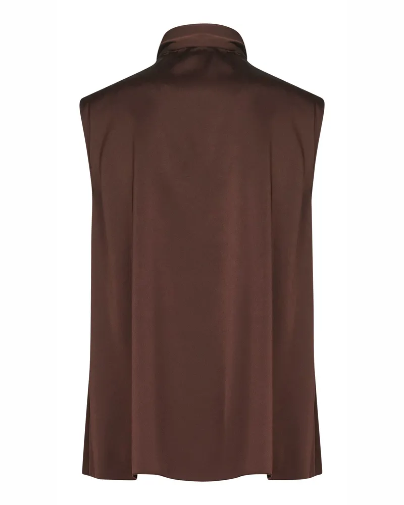 Blanca Women's Coffee Satin Topina Top Brown Polyester Tops Brown