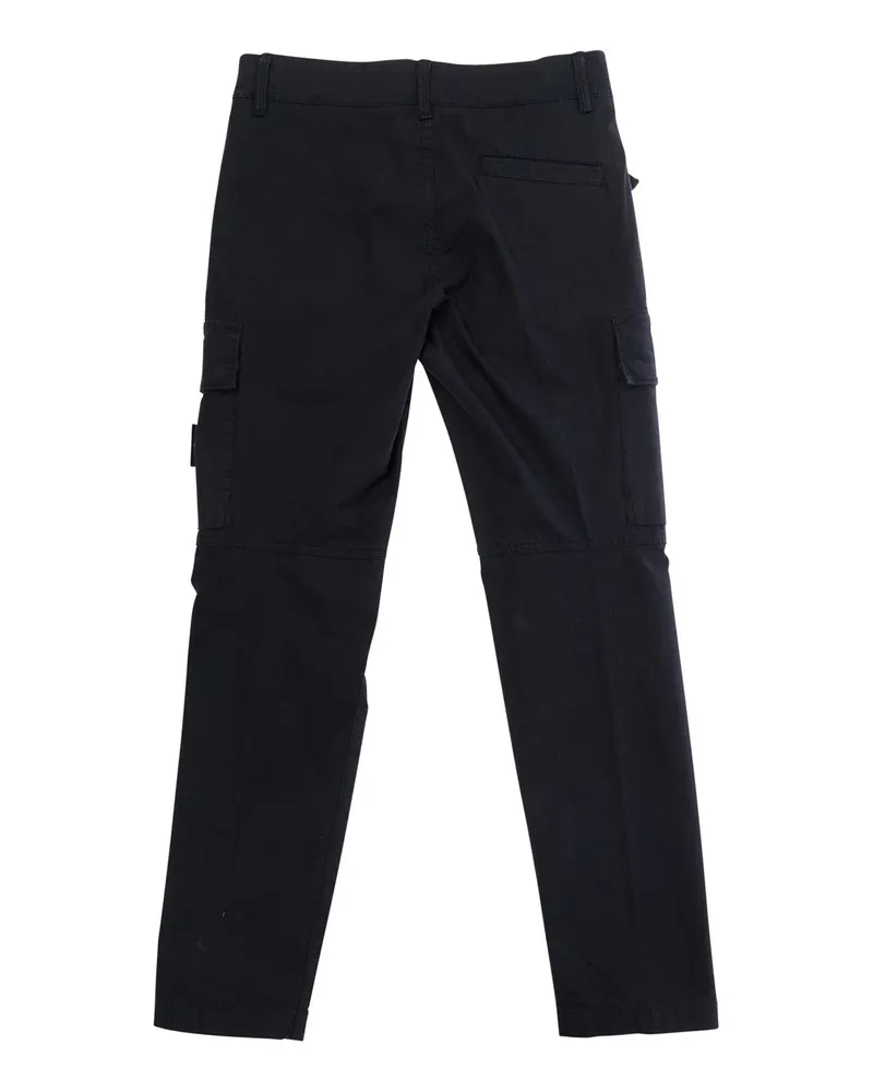 Stone Island Boys' Kids Pants Stretch Cotton Blue Trousers Black