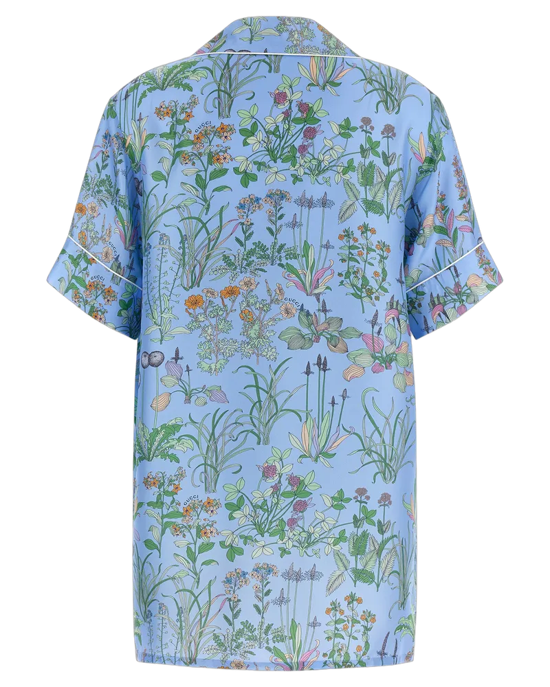Gucci Women's Blue Silk Blouse Blue