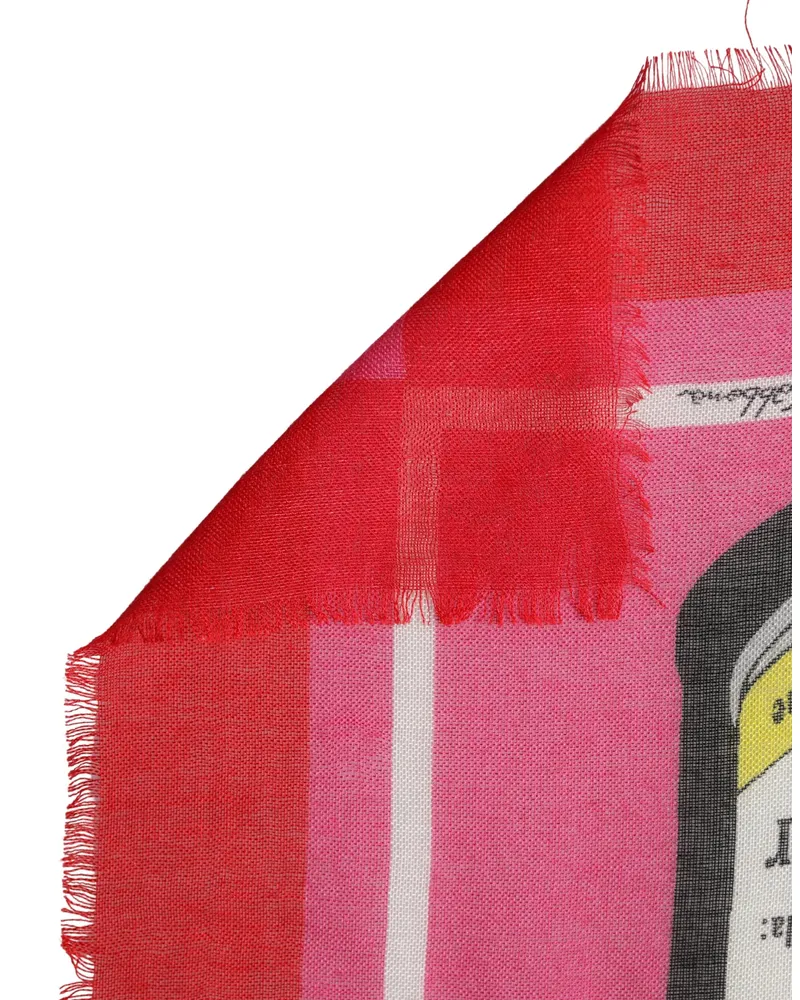 Dolce & Gabbana Women's Pink Dg Amore Print Neck Square Shawl 140cm X Scarf Silk Cashmere Pink