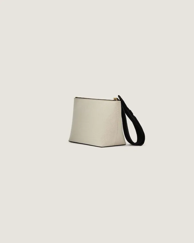 Givenchy Logo-Print Canvas Clutch — Beige Beige