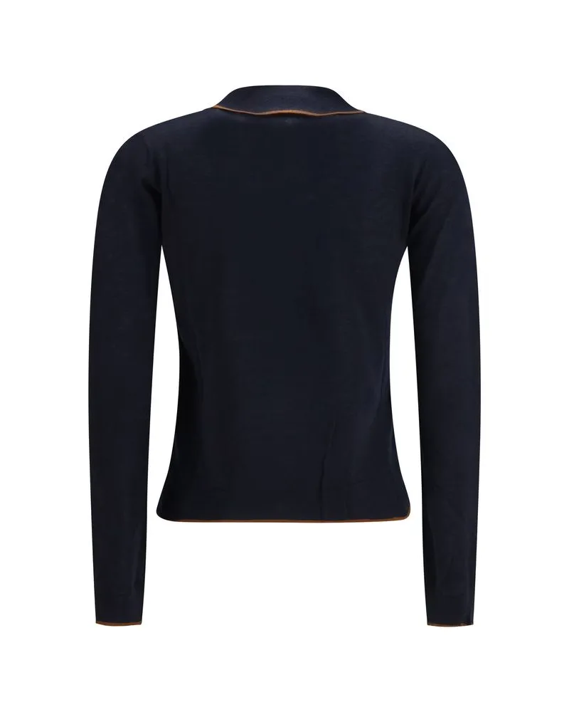 Max Mara Women's Blue Silk Cardigan Clothing Navy