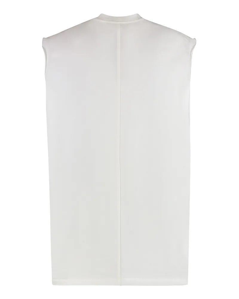 Rick Owens Men's Ribbed Cotton Tank Top White T-Shirts And Polos White