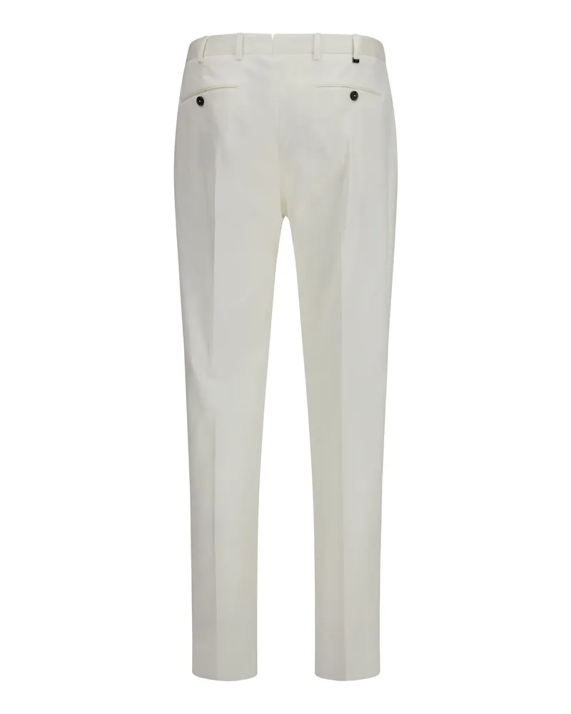 PT TORINO Cotton-Silk Blend Trousers — White White