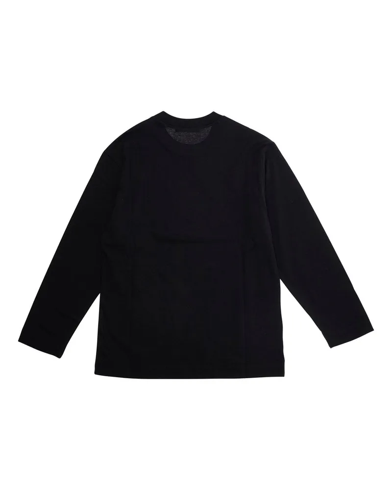 Marni Boys' Crew Neck T-Shirt Black Cotton Top Black
