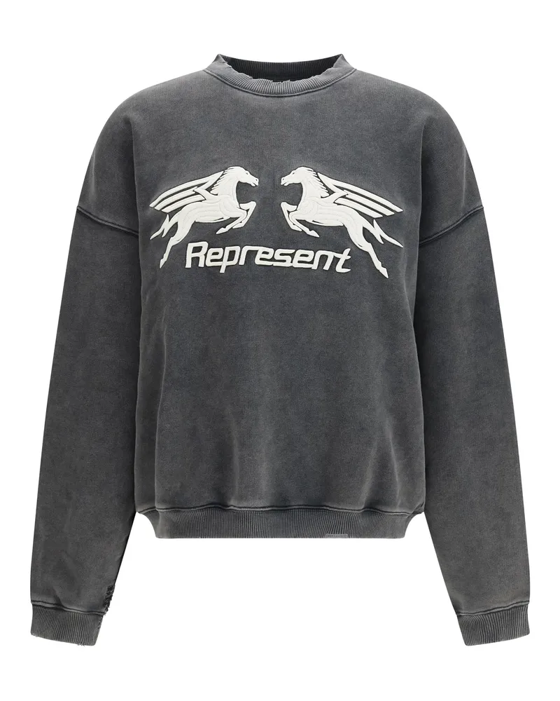 REPRESENT Men's Sweatshirt Pegasus Vintage Grey Cotton Sweatshirts Sweater Gray