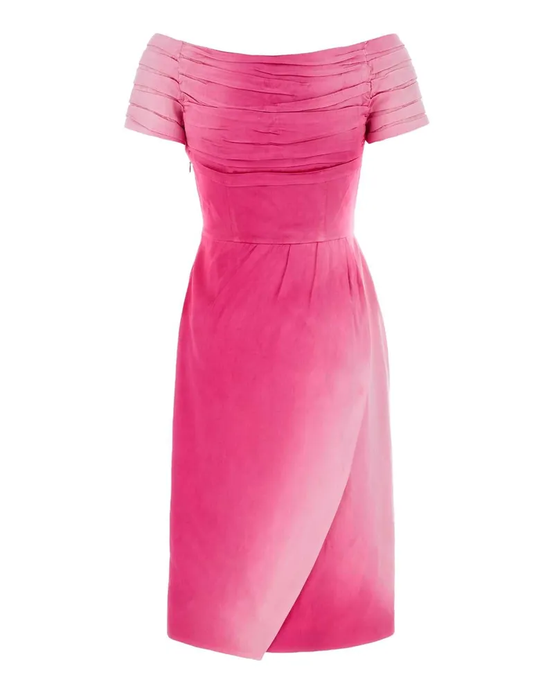 Prada Off-Shoulder Duchesse Dress — Pink Pink