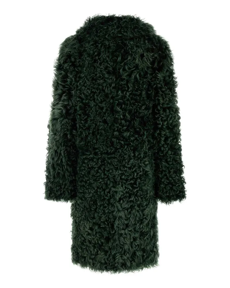 Prada Women's Green Fur Smeraldo Exterior: Shearling Giacche Pelle Jacket Green