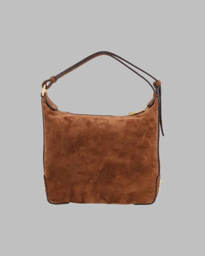 TOD'S Suede Shoulder Bag — Brown Brown