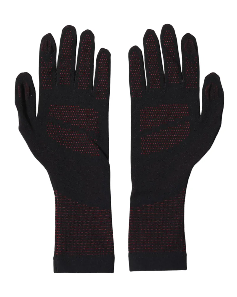 Dolce & Gabbana Black Dg Logo Cotton Hands Mitten Men Gloves Co+03 Black