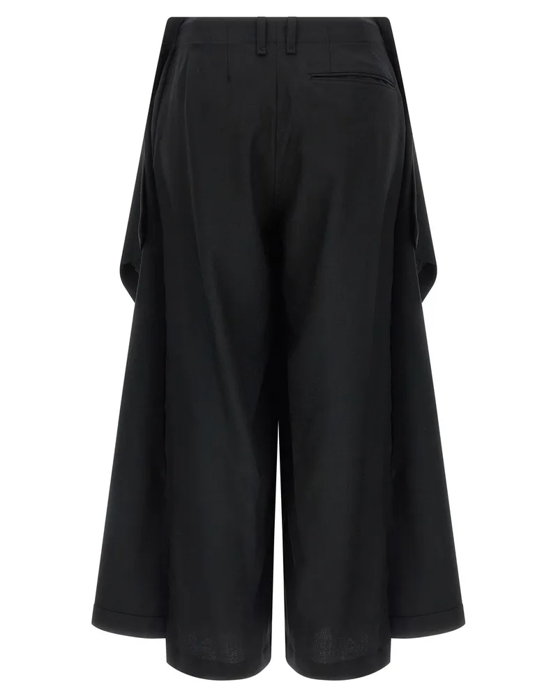 Issey Miyake Women's Black Wool Casual Pants Black