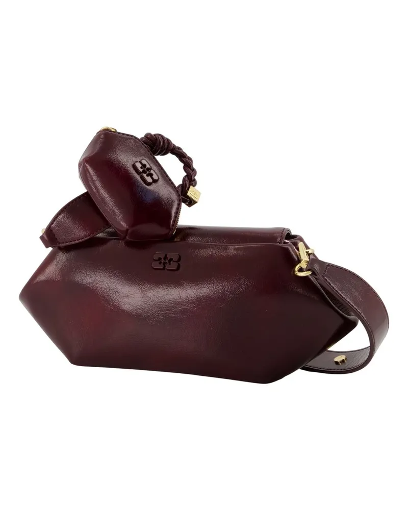 Ganni Bou Synthetic Shoulder Bag — Burgundy Burgundy