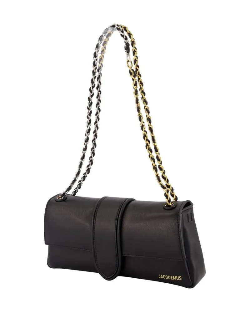 Jacquemus Women's Le Bambino Chaine -  Leather Black Lambskin Bags Shoulder-Hobo-Bags Black