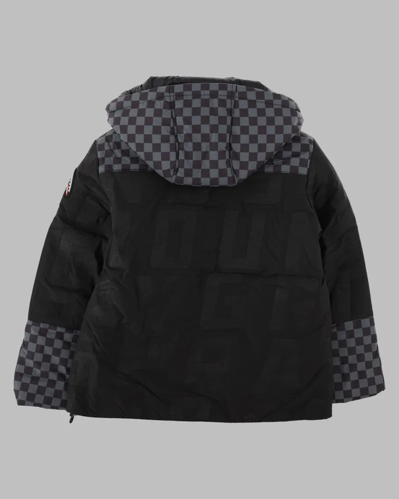 Sprayground Checkered Padded Down Jacket — Black Black