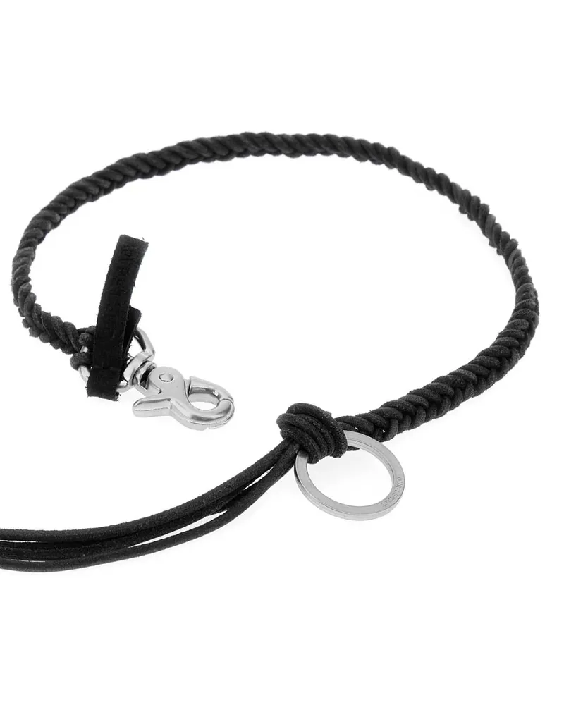 Our Legacy Men's Black Leather Ladon Necklace Collane Necklaces Black