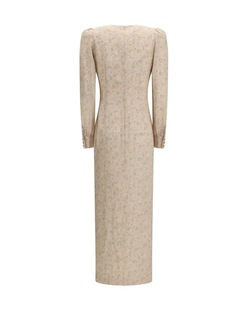 Alessandra Rich Women's Beige Silk Casual Dress Beige