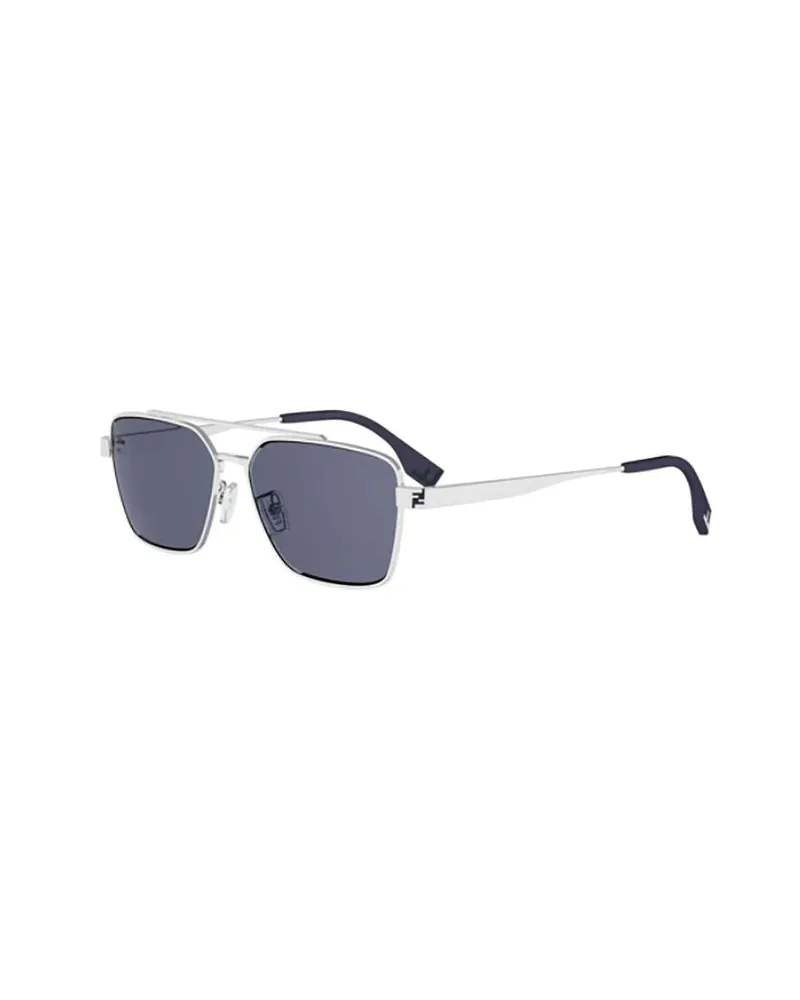 Fendi Unisex Sunglasses Silver Metal Silver