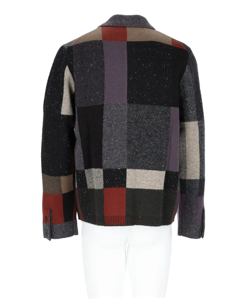 Paul Smith Patchwork Wool-Cotton Knit Cardigan — Multicolor Multicolor