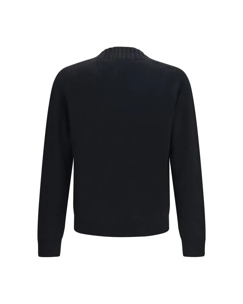 Vivienne Westwood Merino Wool Orb Logo Sweater — Black Black