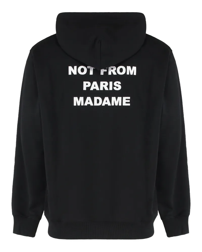 Drôle de Monsieur Men Hoodie Slogan Cotton Black Jumpers Sweater Black