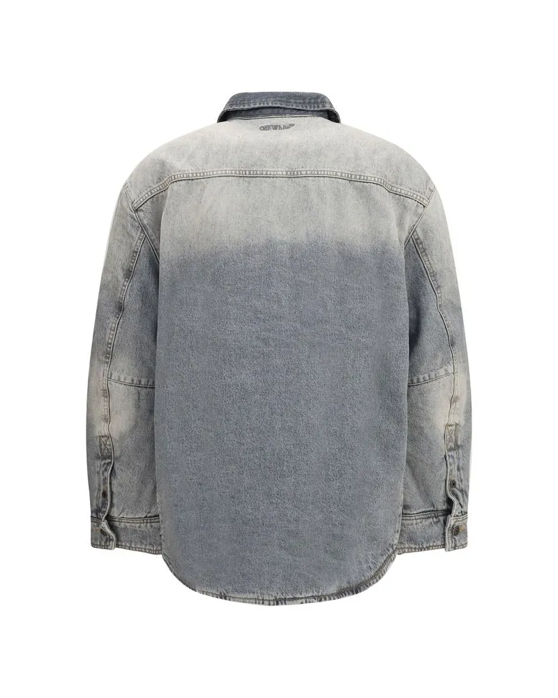OFF-WHITE Sun-Faded Denim Workwear Jacket — Grey Grey