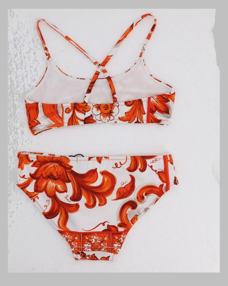Dolce & Gabbana Elastane Blend Top and Slip Set — Orange Orange