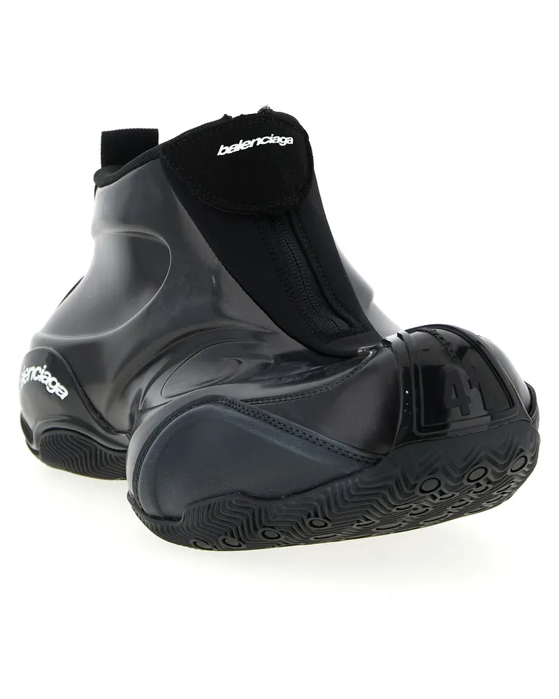 Balenciaga Basketball-Style High-Top Sneaker — Black Black