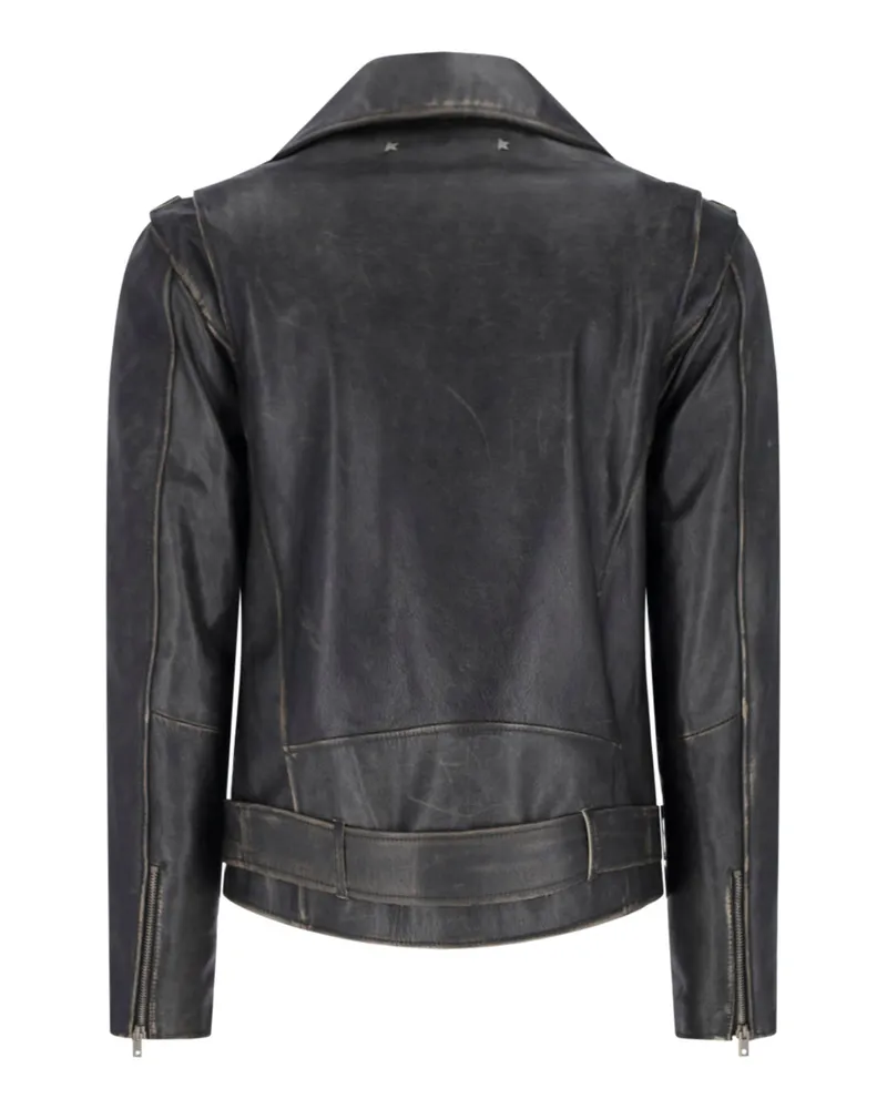 Golden Goose Men's Jackets Black Cow Leather Black