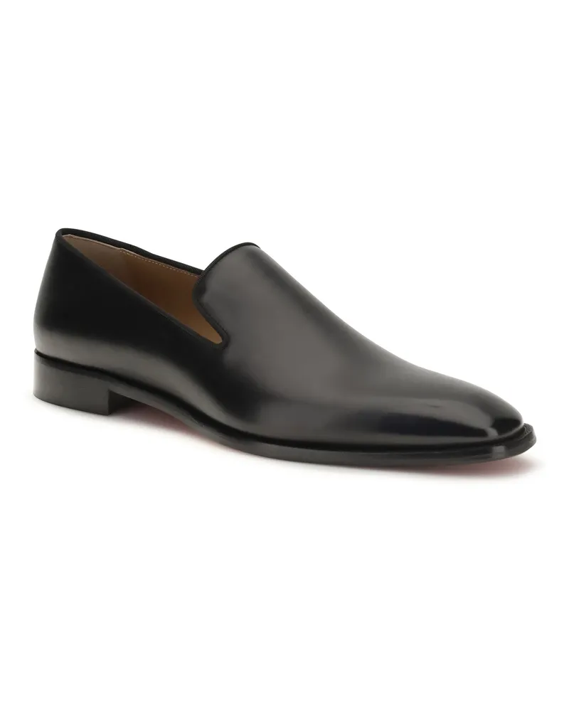 Christian Louboutin Men's Danny Flex Loafers Black Calf Leather Bos Taurus Black
