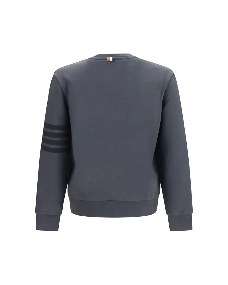 Thom Browne Bar Crewneck Sweatshirt — Gray Gray
