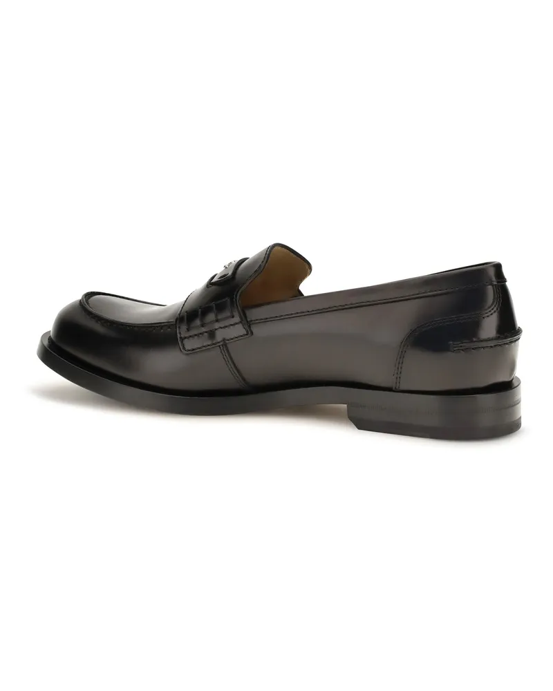 Fendi Men's Loafers Ateneo Black Calfskin Calf Leather Black