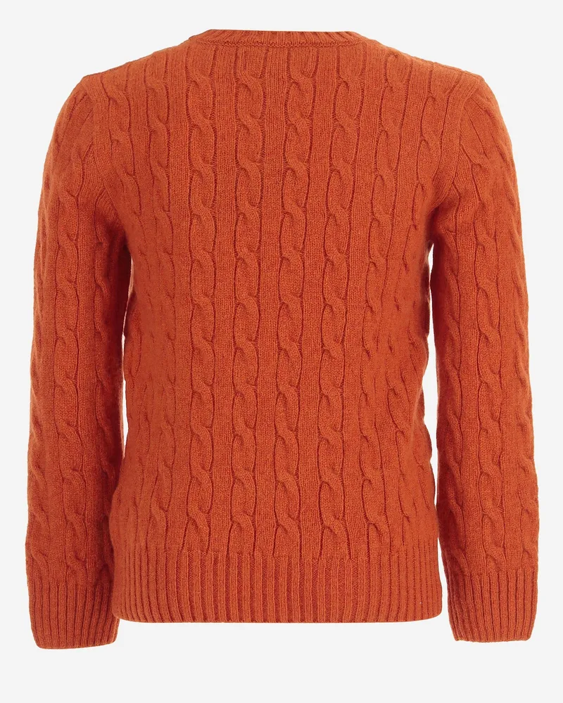 Ralph Lauren Boys' Cable-Knit Sweater Wool-Cashmere Orange Orange