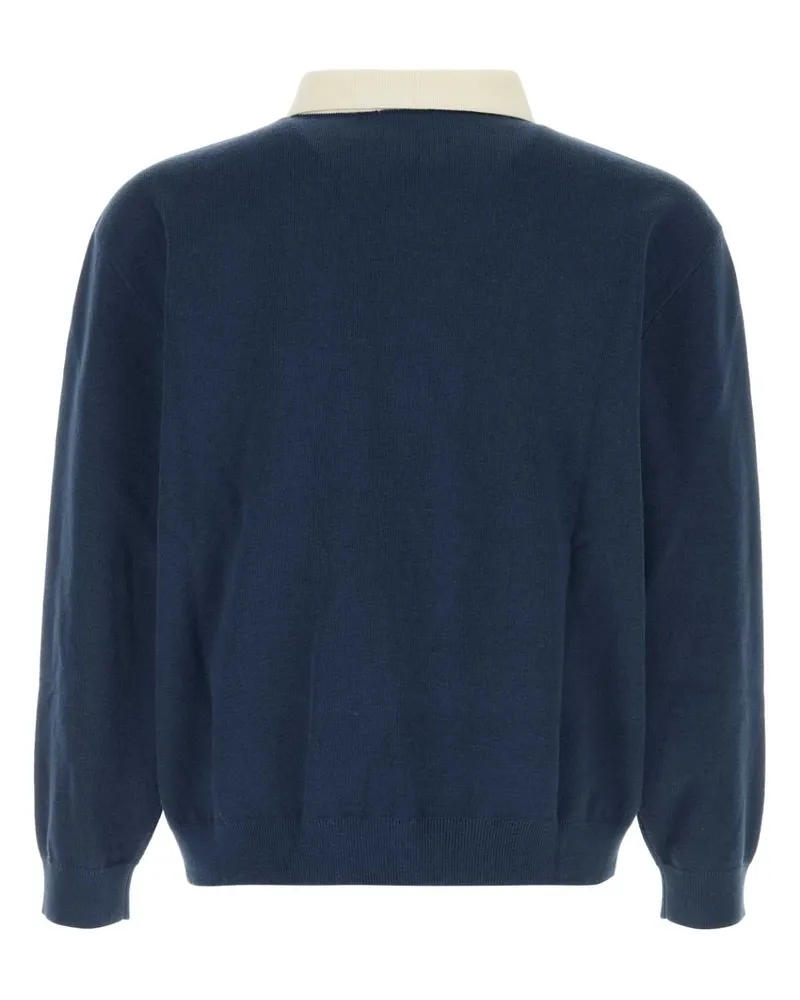 AUTRY Men's Blue Knit Oversize Polo Shirt Cottonblue Exterior: Cotton Polyester Maglie Navy