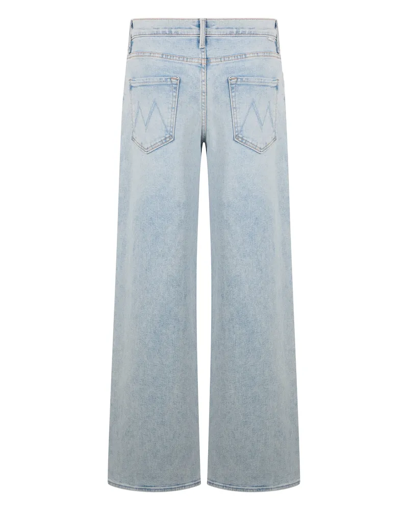 Mother Women's Straight Jeans Light Blue Cotton Straight-Leg Blue