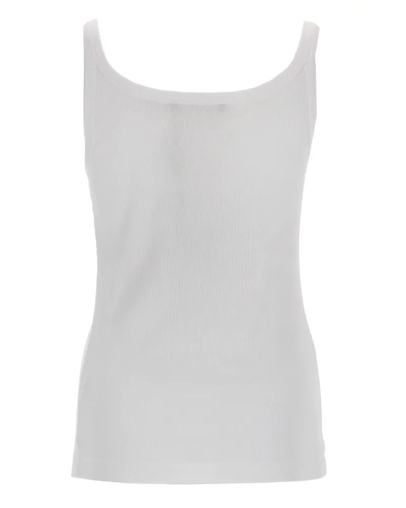 Dolce & Gabbana Logo-Embroidered Cotton Tank Top — White White
